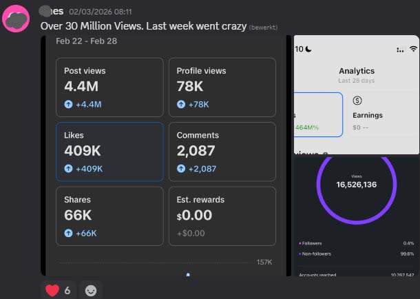 Over 30 million views one week