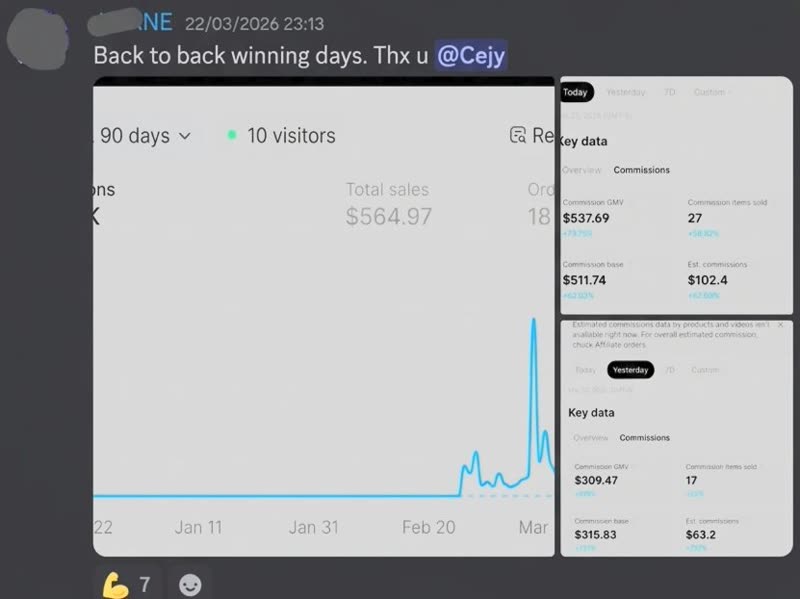 $564.97 total sales and $537 commission